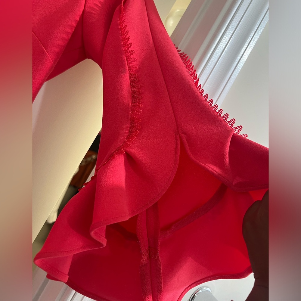 Calvin Klein Tiered Bell Sleeve Sheath Dress - Picture 6 of 8